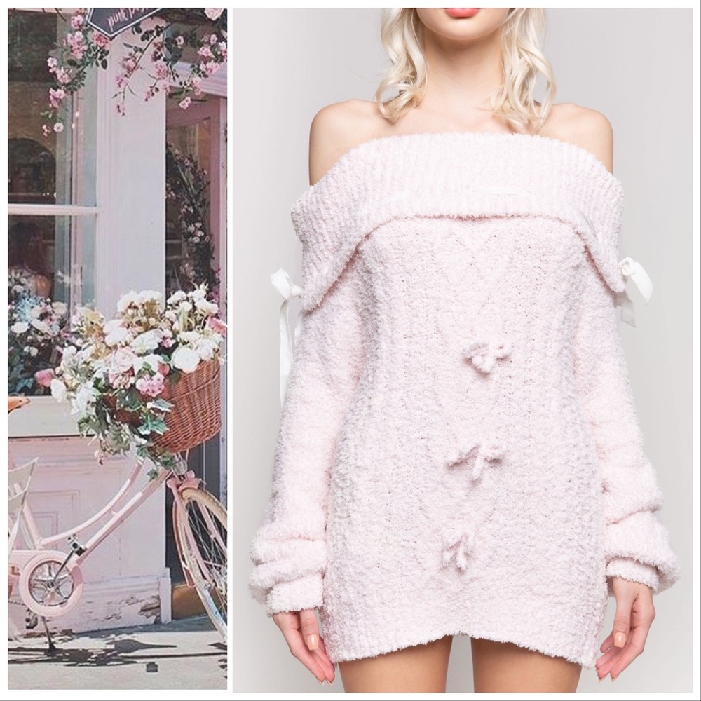 Dreamy Powder Pink Berber Fleece Sweater - Picture 3 of 10